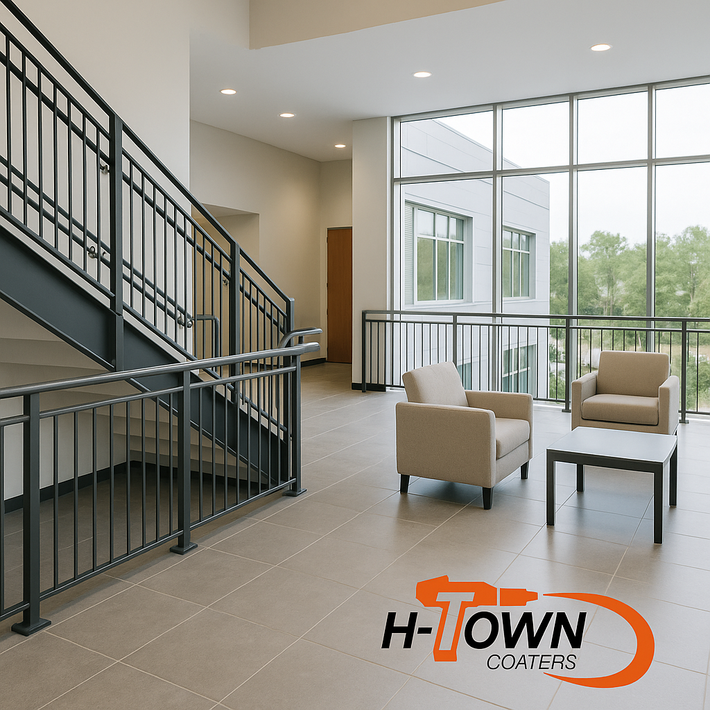 Commercial powder coated furniture and fixtures by H-Town Coaters in Houston, Texas — chip-, fade-, and corrosion-resistant finishes for restaurants, hotels, and event venues.