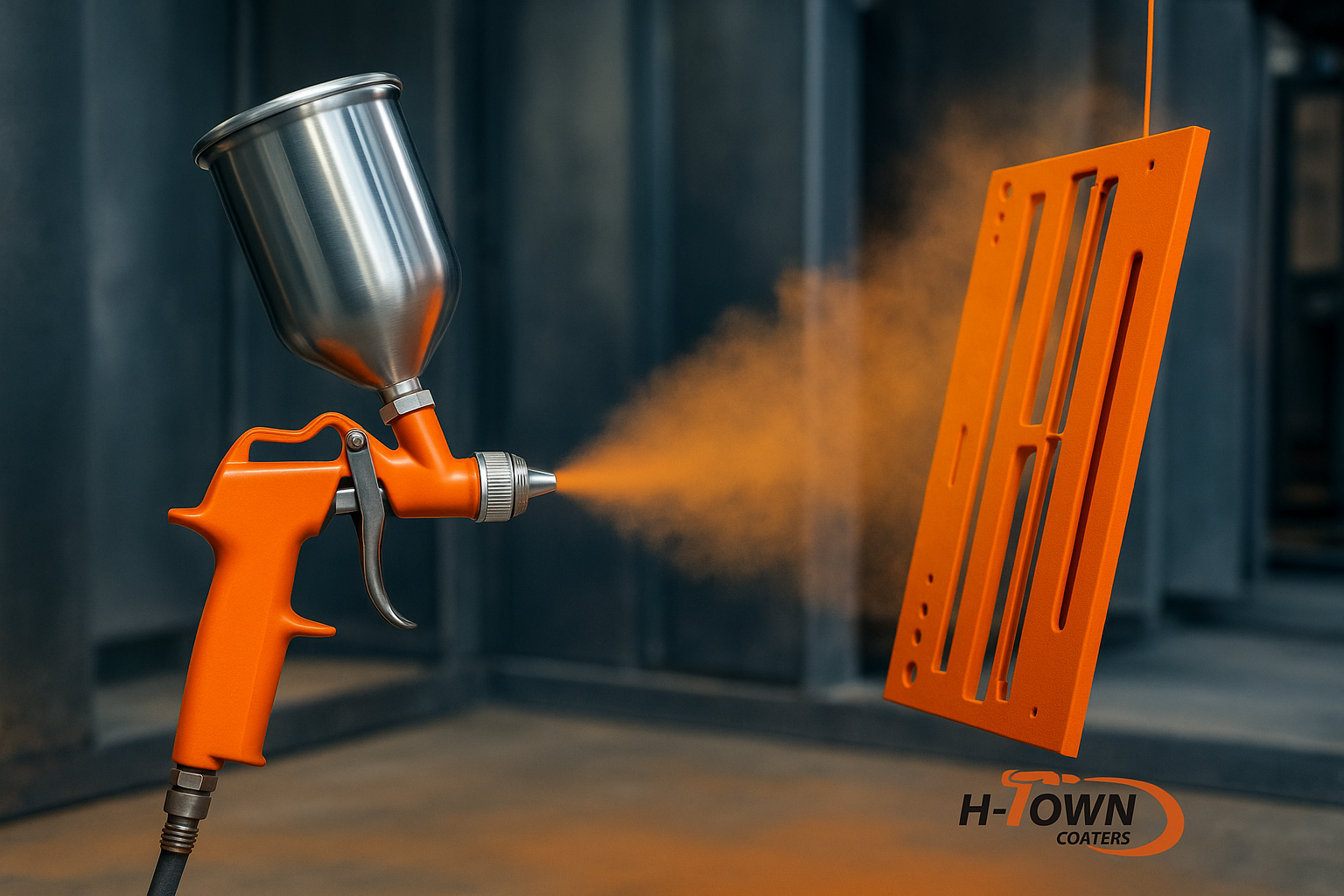 Professional powder coating application in Houston, Texas by H-Town Coaters — showcasing eco-friendly, durable, and precision-applied finishes for architectural and industrial projects.